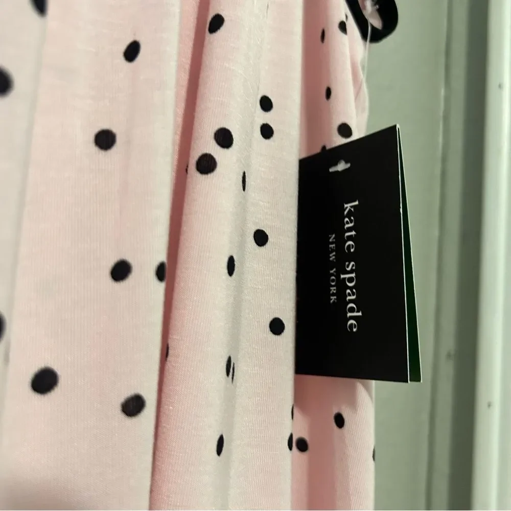 NWT Kate Spade New York Dot-Print Jersey Knit Chemise Pink/ Black Size 1X